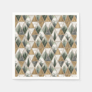 Serviette En Papier Art de carrelage géométrique de montagne et de for