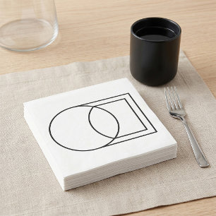Serviette En Papier Art de cercle carré abstrait moderne