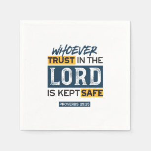 Serviette En Papier Art de citation biblique - Proverbes 29:25 Confian