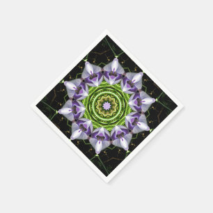 Serviette En Papier Art de kaléidoscope de mandala floral pourpre