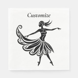 Serviette En Papier Art de la silhouette de danseuse africaine Thunder