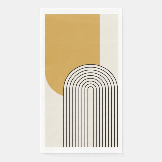 Serviette En Papier Art de ligne de style du milieu du siècle avec arc (Devant)