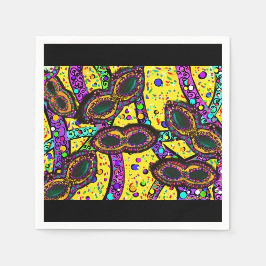 SERVIETTE EN PAPIER ART DE MARDI GRAS (Devant)