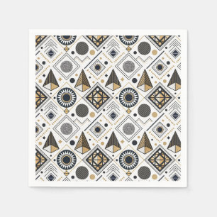 Serviette En Papier Art de motif géométrique moderne de cercles et de