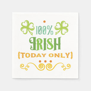 Serviette En Papier Art de mots 100% irlandais aujourd'hui