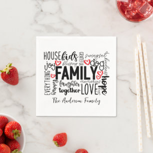Serviette En Papier Art de mots de famille