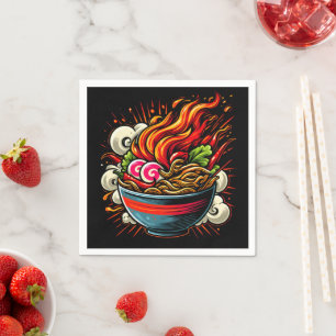 Serviette En Papier Art de rue de ramen japonais épicé