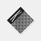 Serviette En Papier Art déco argenté et noir (Coin)