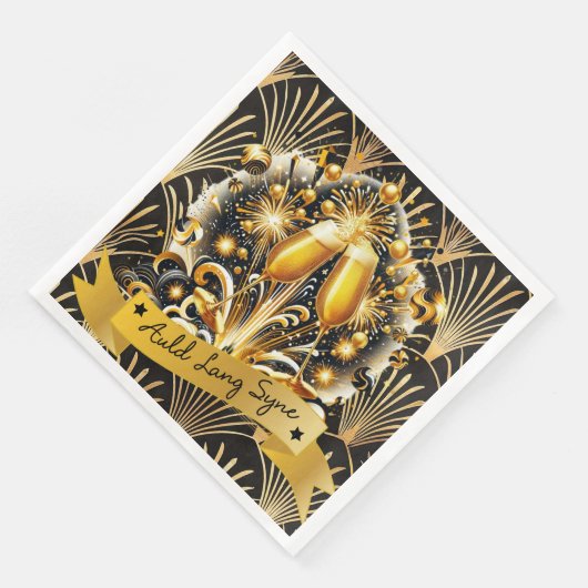 Serviette En Papier Art Deco Auld Lang Syne (Coin)