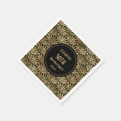 Serviette En Papier Art Déco Black and Gold 50e anniversaire (Coin)