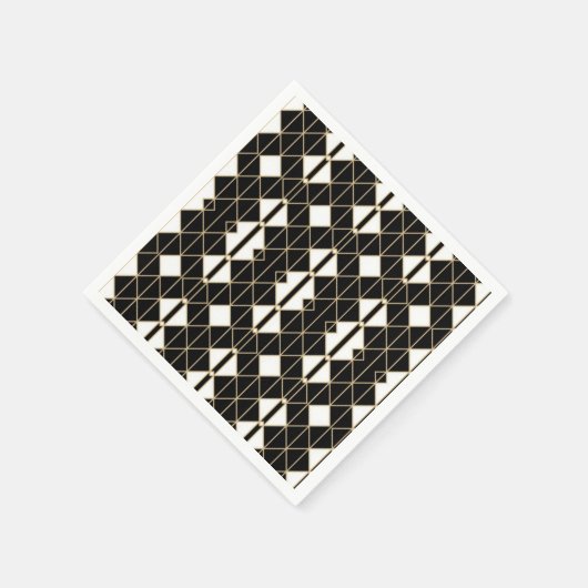 Serviette En Papier Art Deco Black and Gold Geometric luxury (Coin)