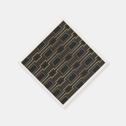 Serviette En Papier Art déco Black Gold (Coin)