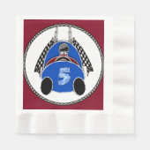 Serviette En Papier Art Déco Comic Style Blue Race Car (Devant)