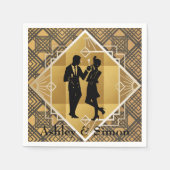 Serviette En Papier Art Déco des années 1920. Flapper. (Devant)