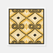 Serviette En Papier Art Déco fait perse (Jaune et Noir) (Devant)