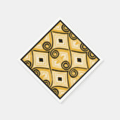 Serviette En Papier Art Déco fait perse (Jaune et Noir) (Coin)