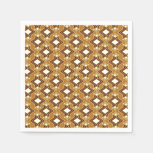 Serviette En Papier Art Déco Fond d'écran Motif, Tan et Brown (Devant)