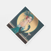 Serviette En Papier Art Déco Gatsby Girl With a Cocktail Paper (Coin)