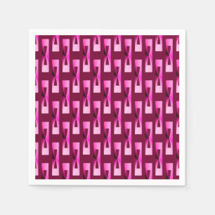 Serviette En Papier Art Déco Géométrique Métallisé - Orchidée et Viole