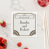 Serviette En Papier Art Déco Gold Posh Mariage Napkin (En situation)