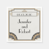 Serviette En Papier Art Déco Gold Posh Mariage Napkin (Devant)