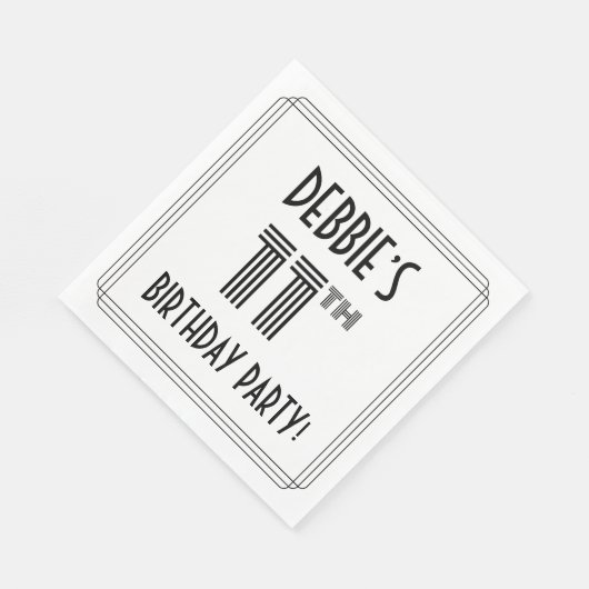 Serviette En Papier Art Déco Inspiré 11e fête d'anniversaire, Nom pers (Coin)