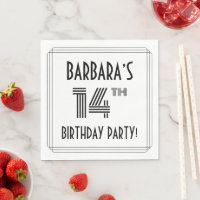 Art Déco Inspiré 14ème Anniversaire Fête, Nom pers
