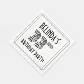 Serviette En Papier Art Déco Inspiré 33e fête d'anniversaire, Nom pers (Coin)