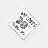 Serviette En Papier Art Déco Inspiré 38ème Anniversaire Fête, Nom pers (Coin)