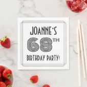 Serviette En Papier Art Déco Inspiré 68ème Anniversaire Fête, Nom pers (En situation)