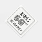 Serviette En Papier Art Déco Inspiré 68ème Anniversaire Fête, Nom pers (Coin)