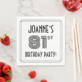 Serviette En Papier Art Déco Inspiré 81ème Anniversaire Fête, Nom pers (En situation)