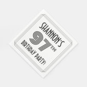 Serviette En Papier Art Déco Inspiré 97ème Anniversaire Fête, Nom pers (Coin)