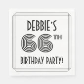 Serviette En Papier Art Deco Inspired 66th Birthday Party, Custom Name (Devant)