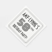Serviette En Papier Art Déco Inspirée 58ème Anniversaire Fête, Nom per (Coin)