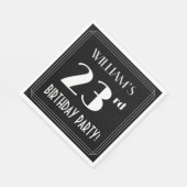 Serviette En Papier Art Déco Look 23e fête d'anniversaire avec nom per (Coin)