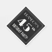 Serviette En Papier Art Déco Look 45e fête d'anniversaire avec nom per (Coin)