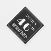 Serviette En Papier Art Déco Look 46e fête d'anniversaire avec nom per (Coin)