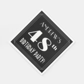 Serviette En Papier Art Déco Look 48e fête d'anniversaire avec nom per (Coin)