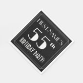 Serviette En Papier Art Déco Look 55e fête d'anniversaire avec nom per (Coin)