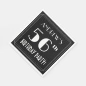 Serviette En Papier Art Déco Look 56e fête d'anniversaire avec nom per (Coin)