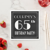 Serviette En Papier Art Déco Look 65e fête d'anniversaire avec nom per (En situation)