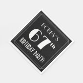 Serviette En Papier Art Déco Look 67e fête d'anniversaire avec nom per (Coin)