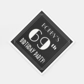 Serviette En Papier Art Déco Look 69e fête d'anniversaire avec nom per (Coin)