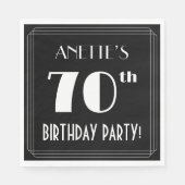 Serviette En Papier Art Déco Look 70e fête d'anniversaire avec nom per (Devant)