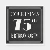 Serviette En Papier Art Déco Look 75e fête d'anniversaire avec nom per (Devant)
