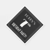 Serviette En Papier Art Déco Look 7ème fête d'anniversaire avec nom pe (Coin)