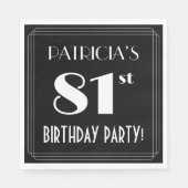 Serviette En Papier Art Déco Look 81e fête d'anniversaire avec nom per (Devant)