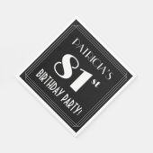 Serviette En Papier Art Déco Look 81e fête d'anniversaire avec nom per (Coin)