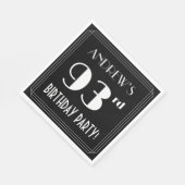 Serviette En Papier Art Déco Look 93ème fête d'anniversaire avec nom p (Coin)